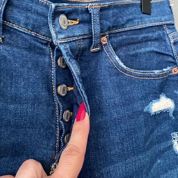 old navy higher high rise sky hi aline secret smooth pockets shorts Wyatt wash - Picture 8 of 11